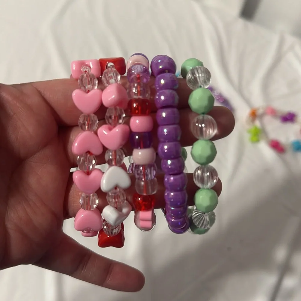Kandi bracelet hand made pony bead bracelet lot of 15 piece - Picture 3 of 4